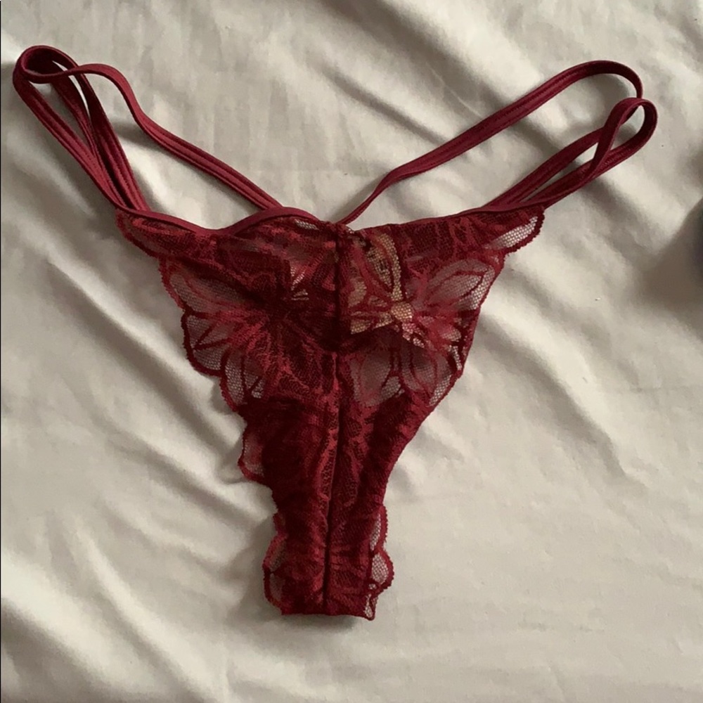 PINK Victoria’s Secret Maroon Thong
